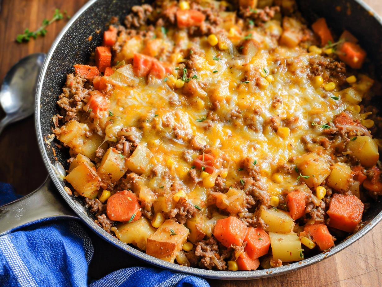 Cozy Ground Beef: 1 Hearty Skillet Dinner